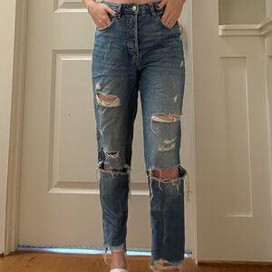 Women's Blue Ripped Jeans